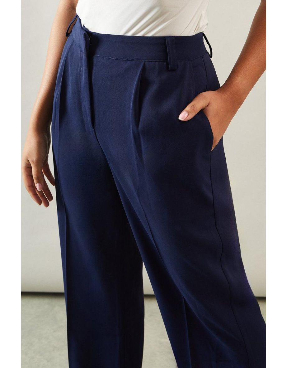 Petite Belt Detail Side Split Flare Trousers - 3