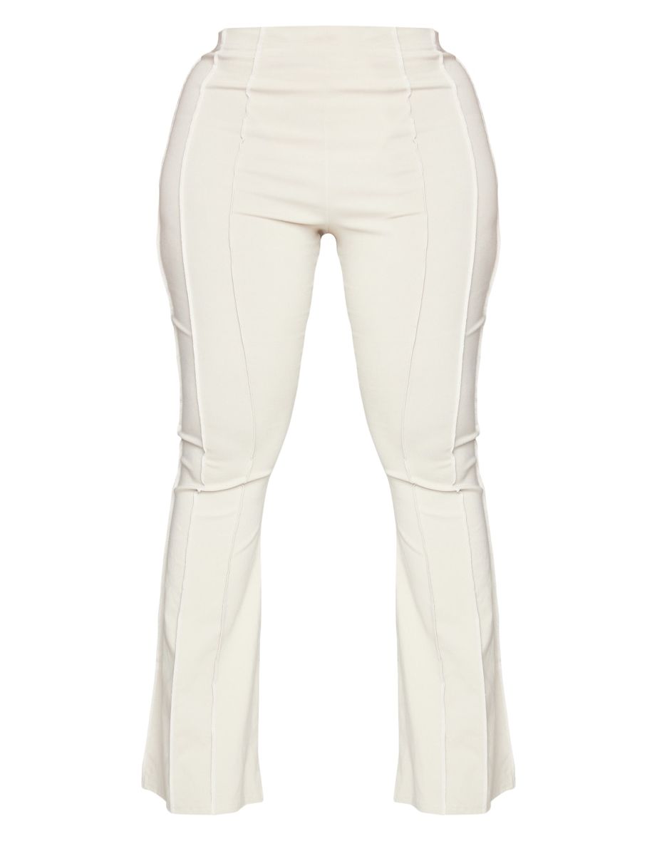 Shape Stone Contrast Seam Detail High Waisted Flared Trouser - 4