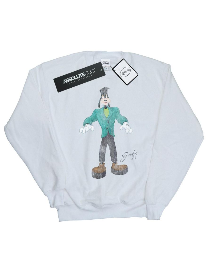 Disney Girls Frankenstein Goofy Sweatshirt - White