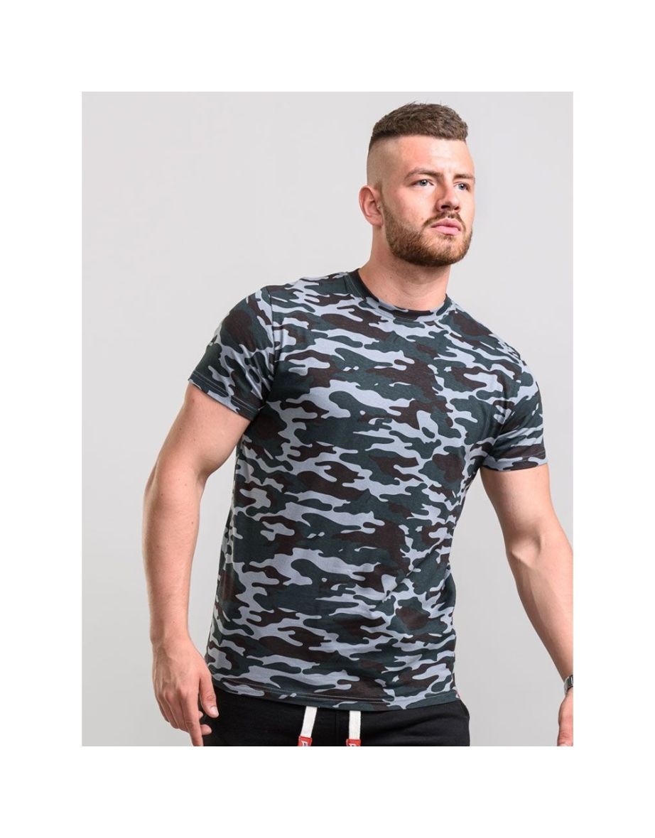 Duke Mens Gaston Camouflage Short-Sleeved T-Shirt - Storm Grey Camo - 1