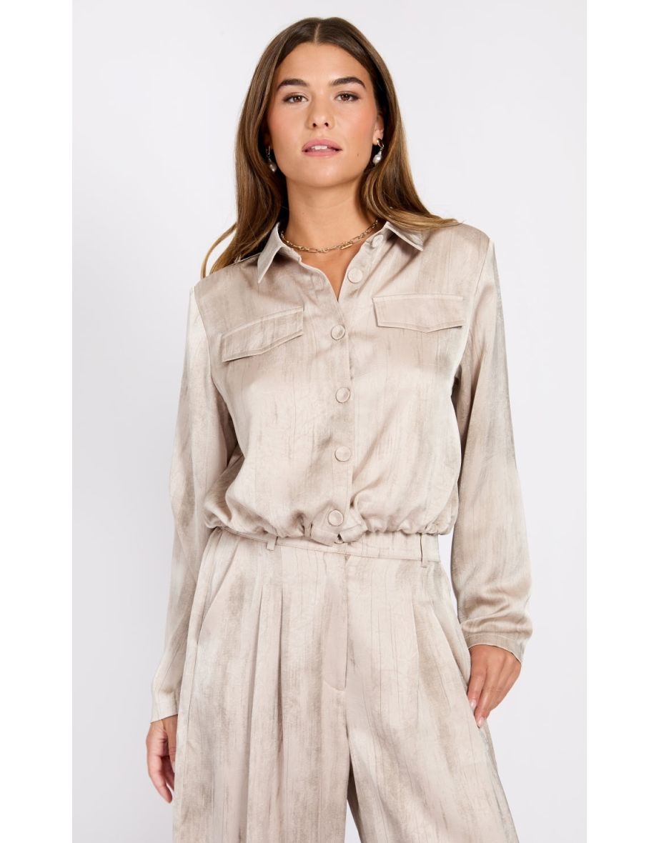 Oyster Satin Jacket by Chloe Lewis