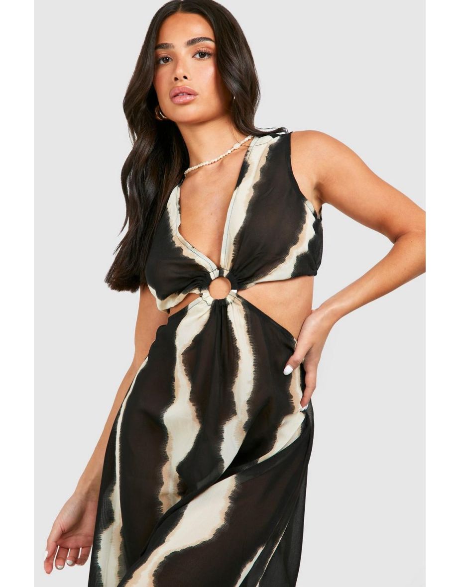 Petite Ring Detail Beach Dress - mono - 3