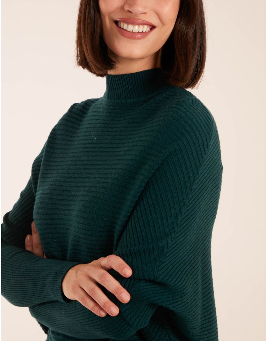 Ribbed Batwing Jumper - 3