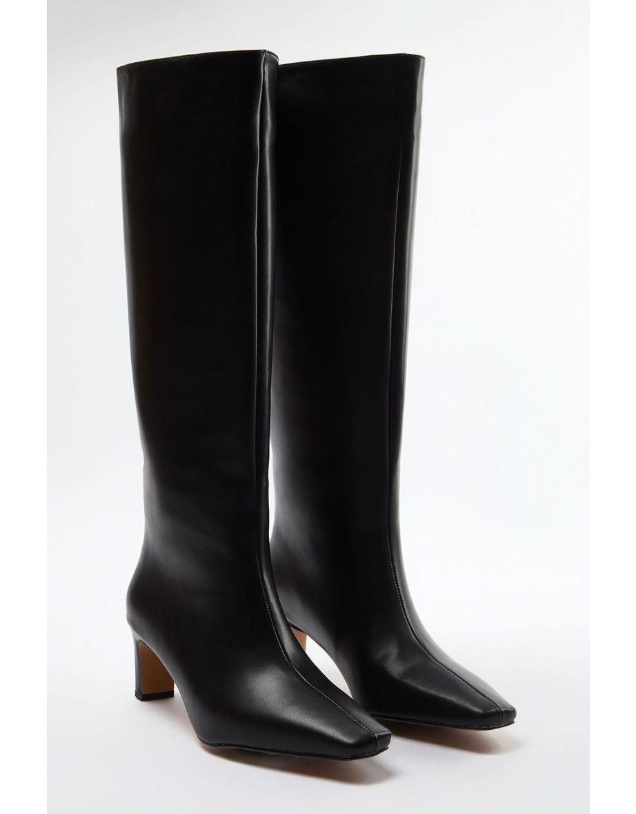 Black Women's Thin Heeled Boots