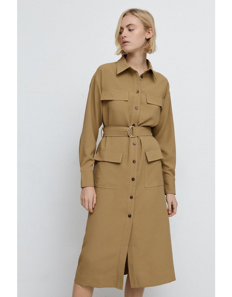 Warehouse khaki best sale shirt dress