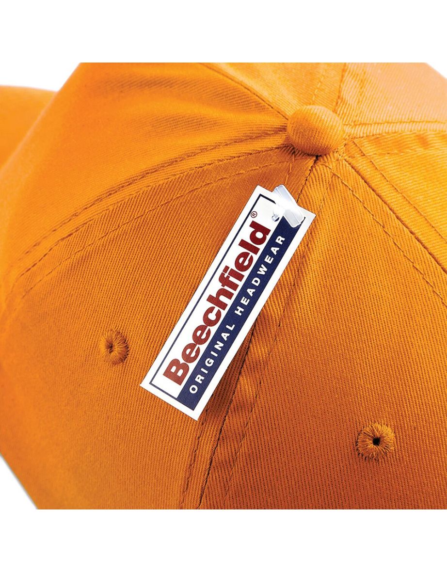 Beechfield Plain Unisex Junior Original 5 Panel Baseball Cap - Orange - 3