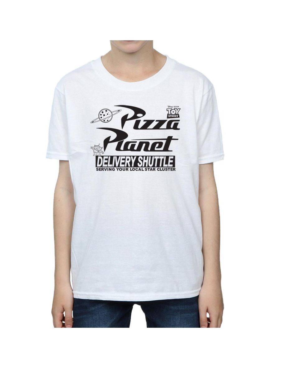 Disney Boys Toy Story Pizza Planet Logo T-Shirt - White - 3