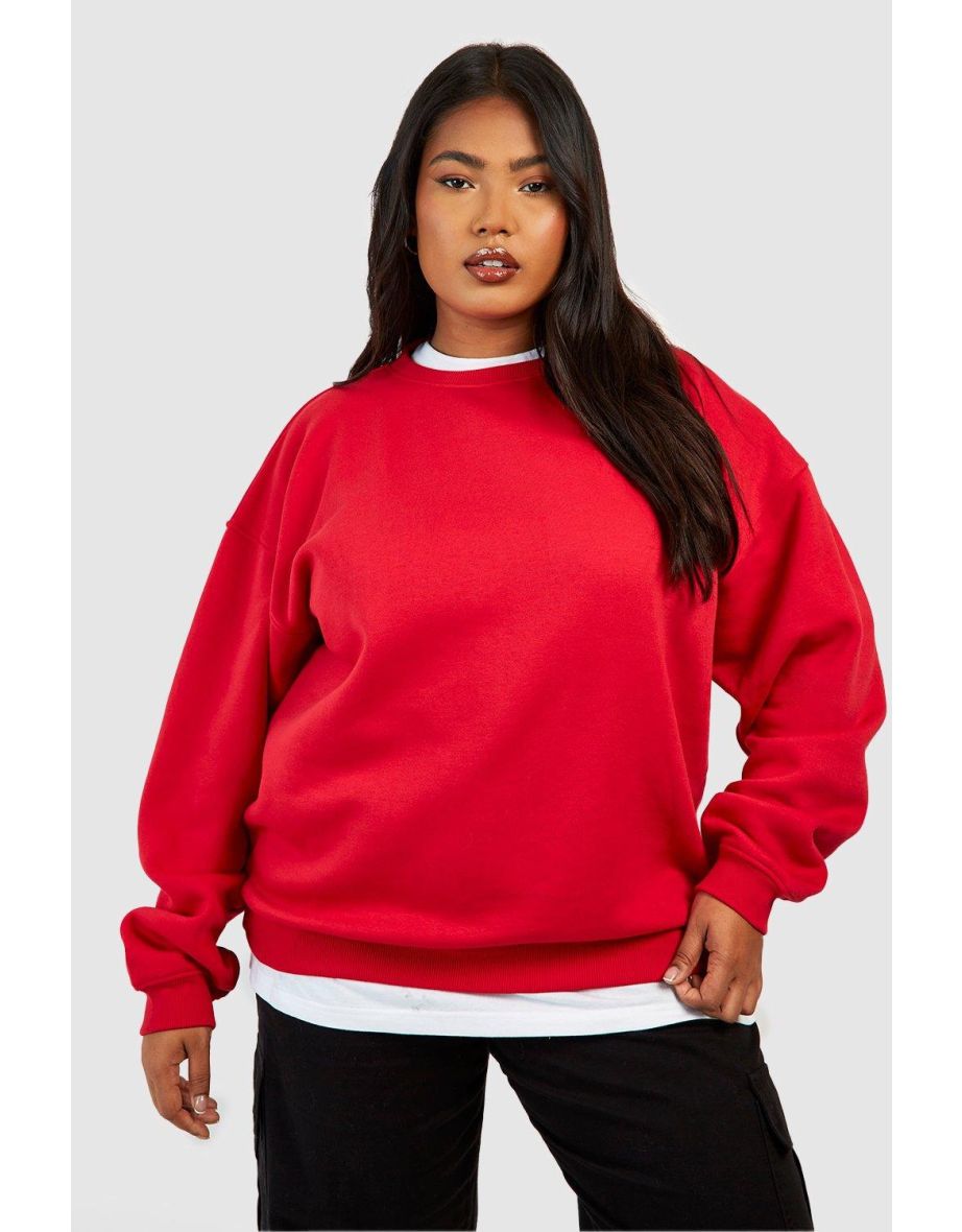 Shop Plus Sports Club Slogan Printed Sweatshirt red Online in Oman VogaCloset