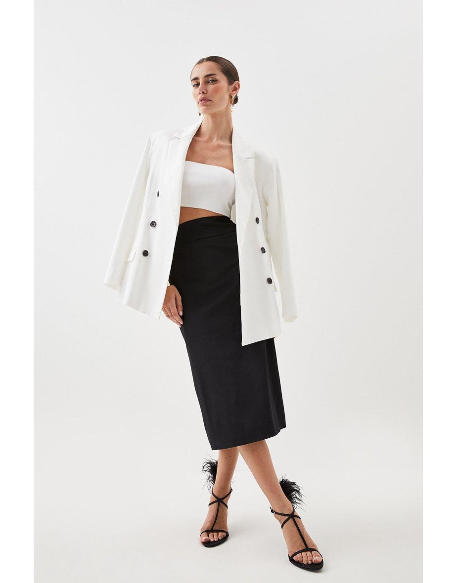 Italian Structured Jersey Midi Skirt