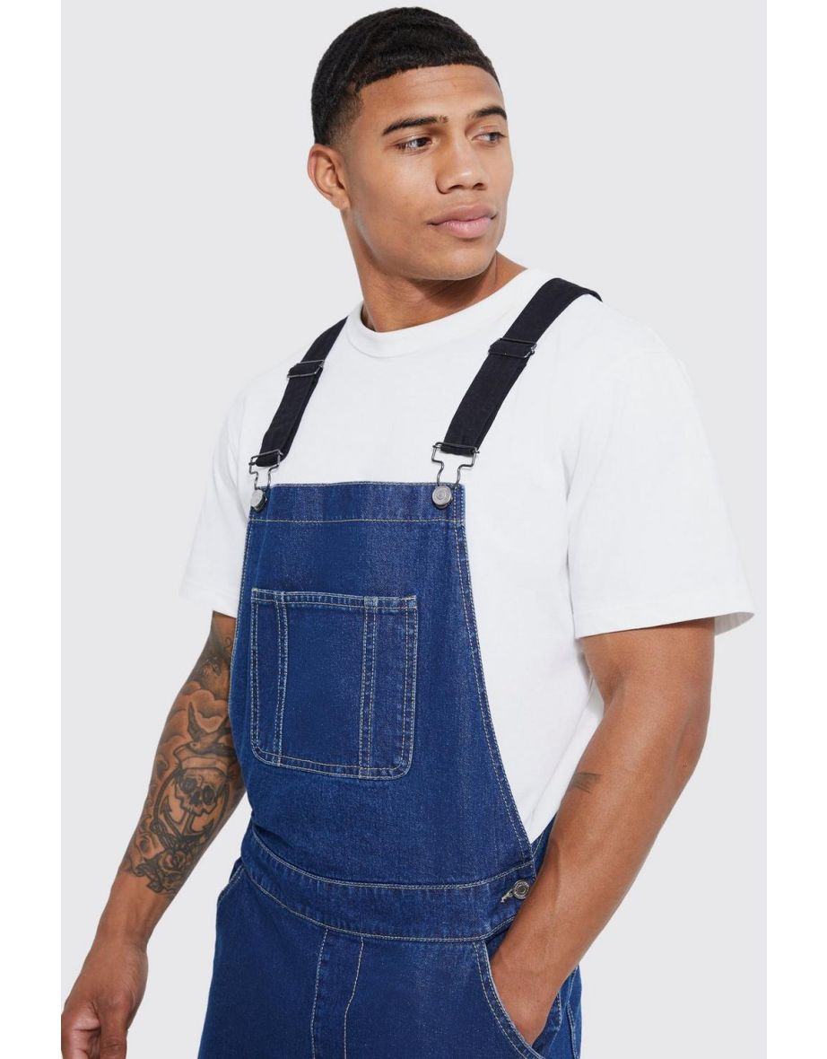 Relaxed Fit Dungarees - mid blue - 2