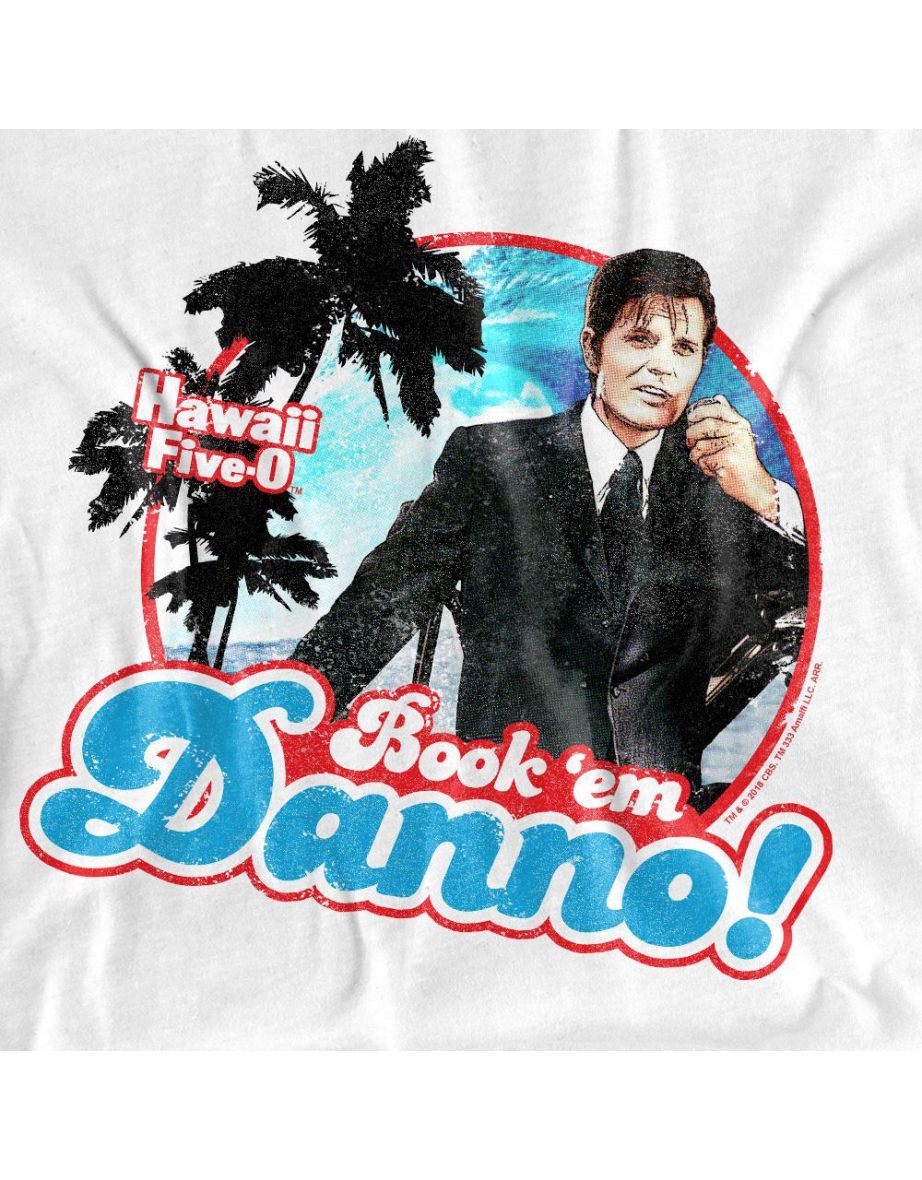 Hawaii Five-0 Unisex Adult Book Em Danno T-Shirt - White - 3