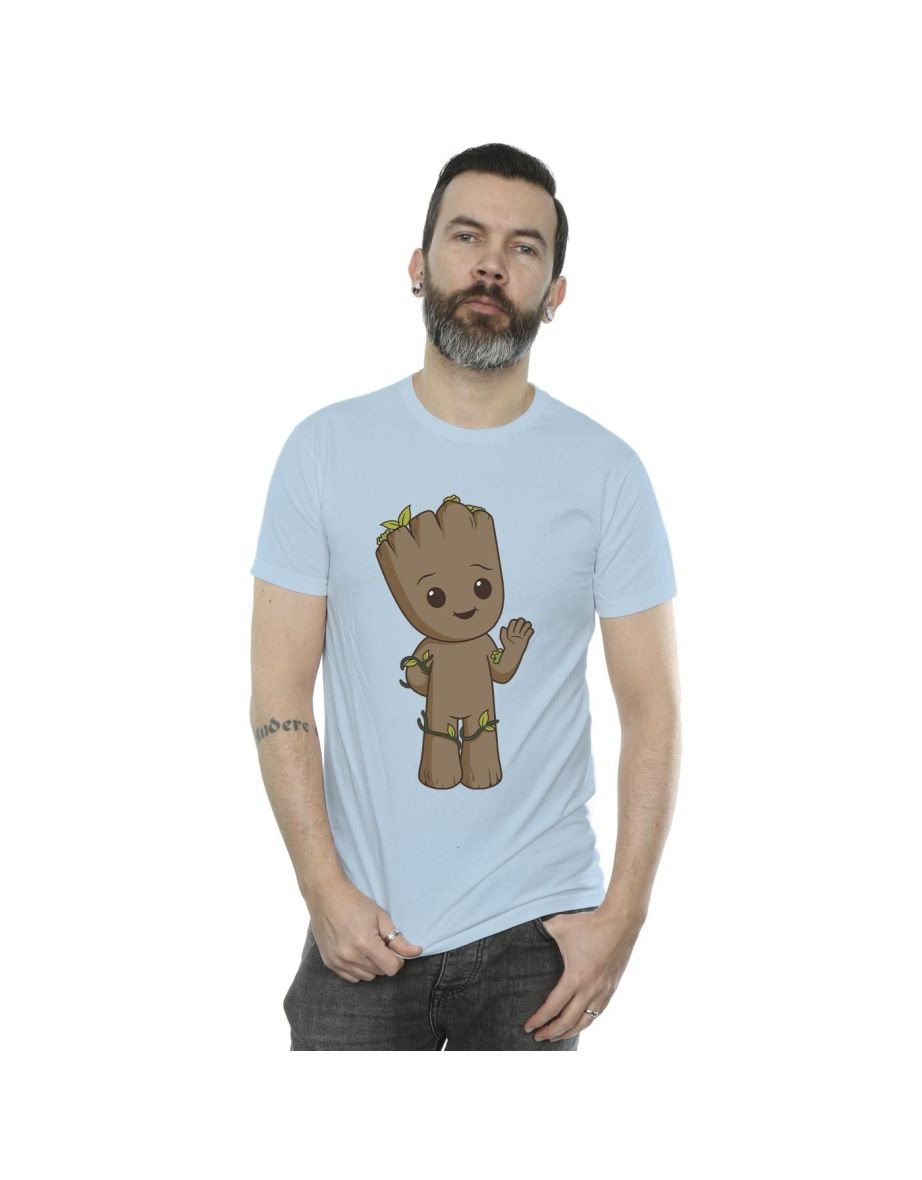 Marvel Mens I Am Groot Cute Groot T-Shirt - Baby Blue