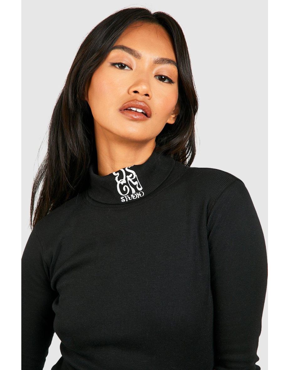 Ribbed Turtle Neck Long Sleeve Top - 3