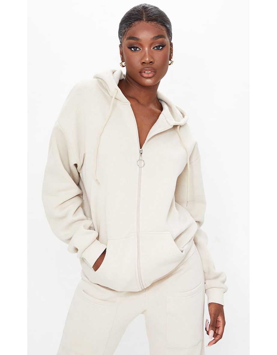Tall Stone Extreme Oversized Pocket Front Zip Through Hoodie - 4