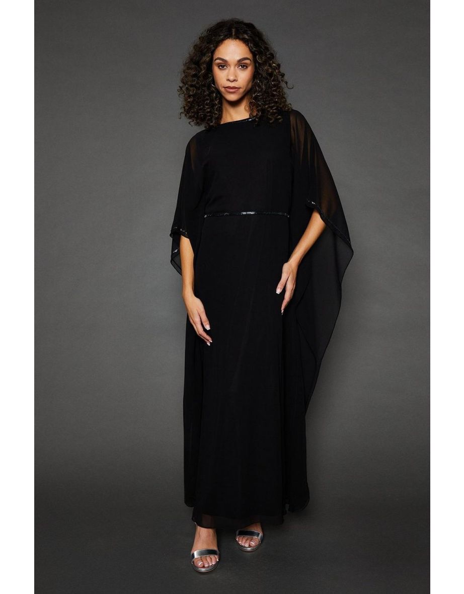 Occasion Embellsihed Kimono Sleeve Maxi Dress