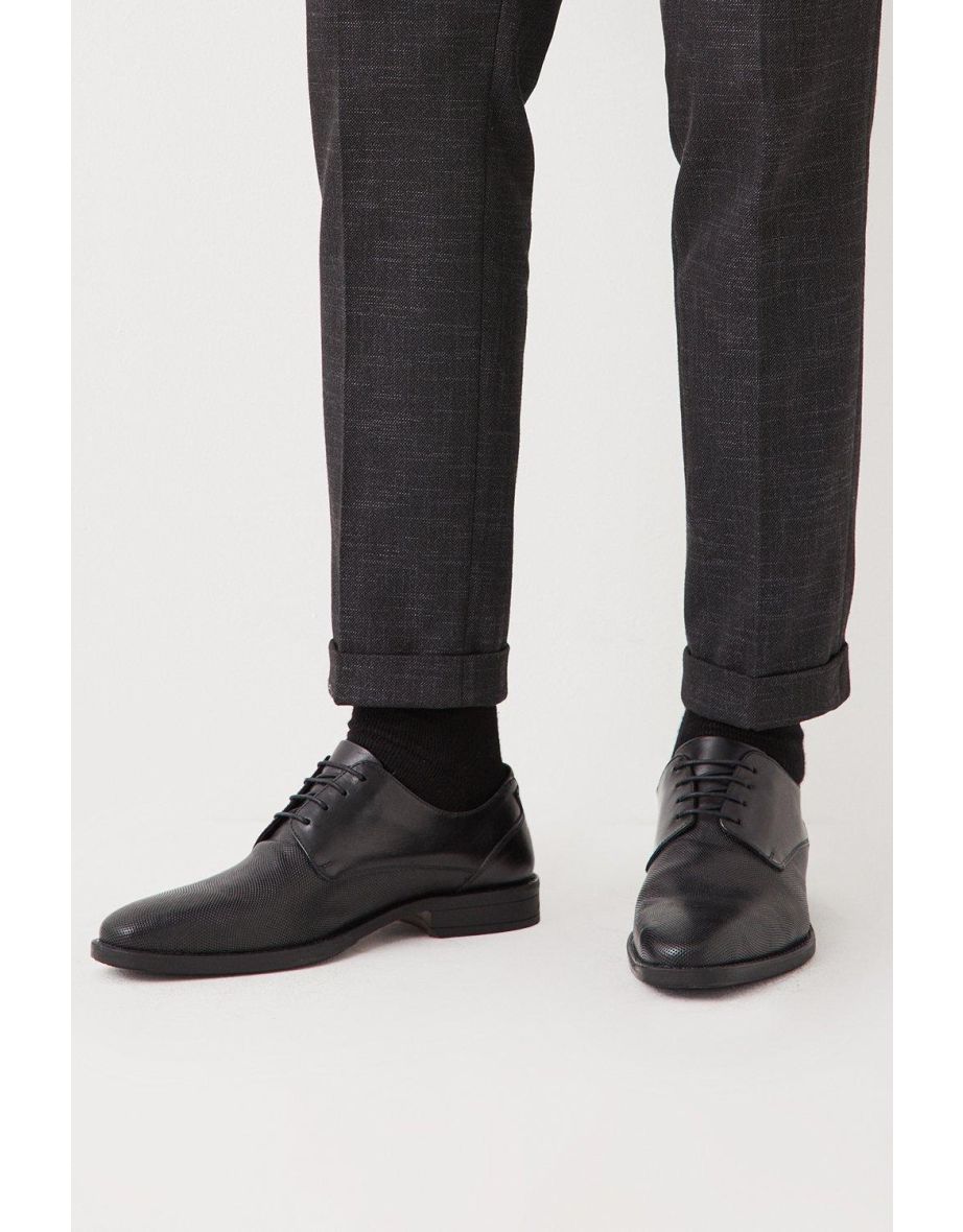 Chesham Perforated Leather Formal Derby - black