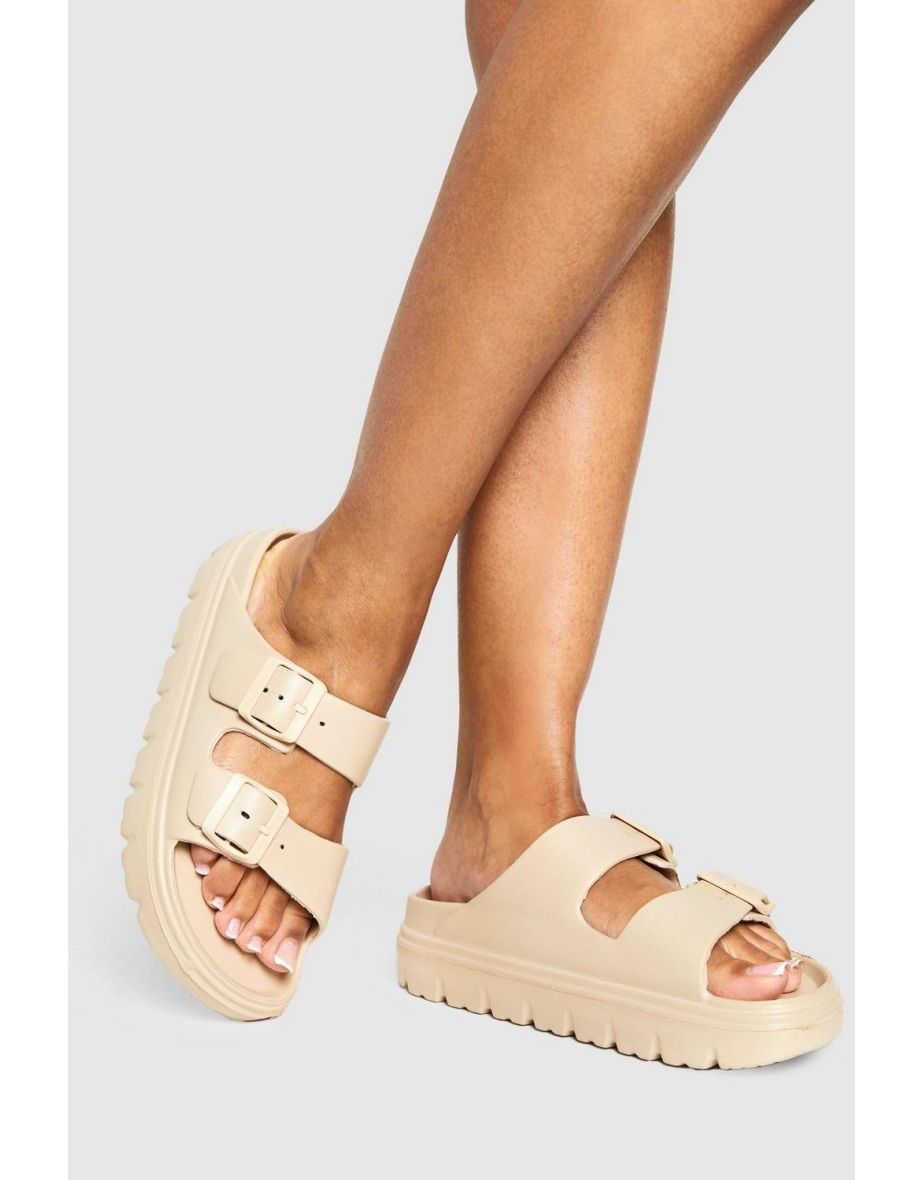 Wide Fit Double Strap Buckle Sliders