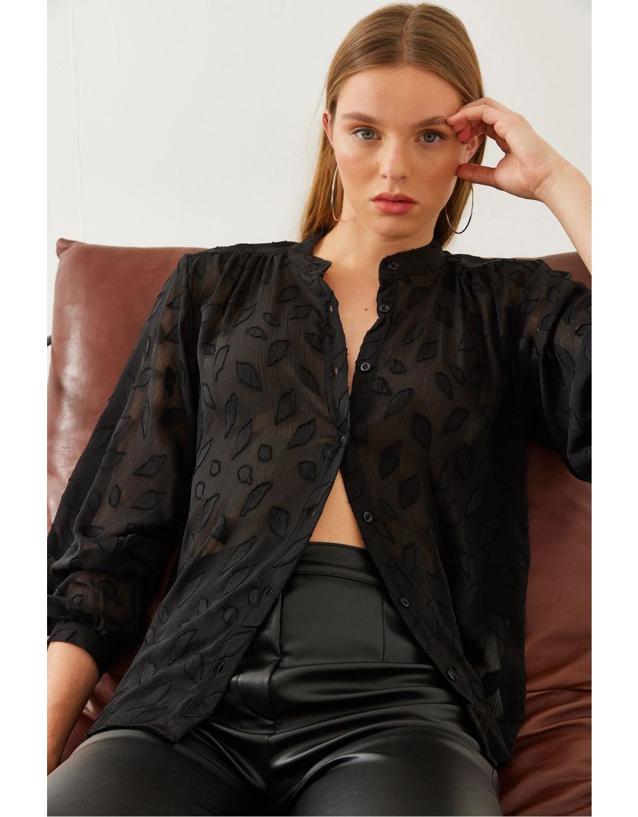 Women's Semi-Transparent Tassel Shirt - 5