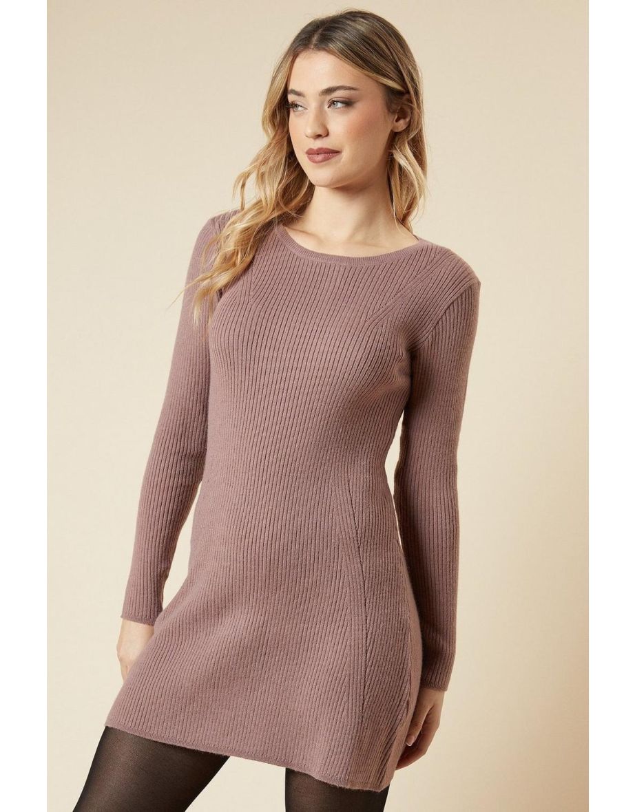 Rib Knitted Jumper Dress - 3