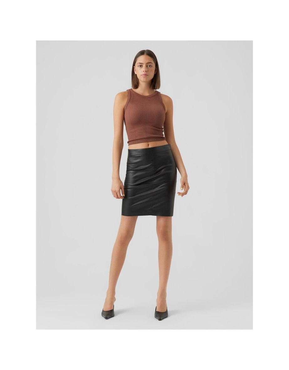 Vero moda tall faux leather outlet mini skirt in black