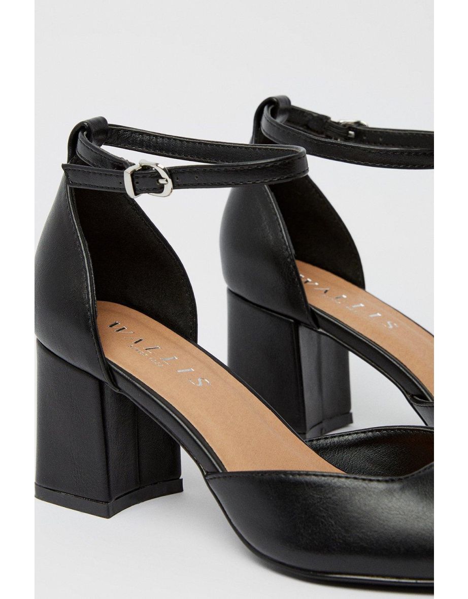 Elena Two Part High Block Heel Pointed Court Shoes - 3