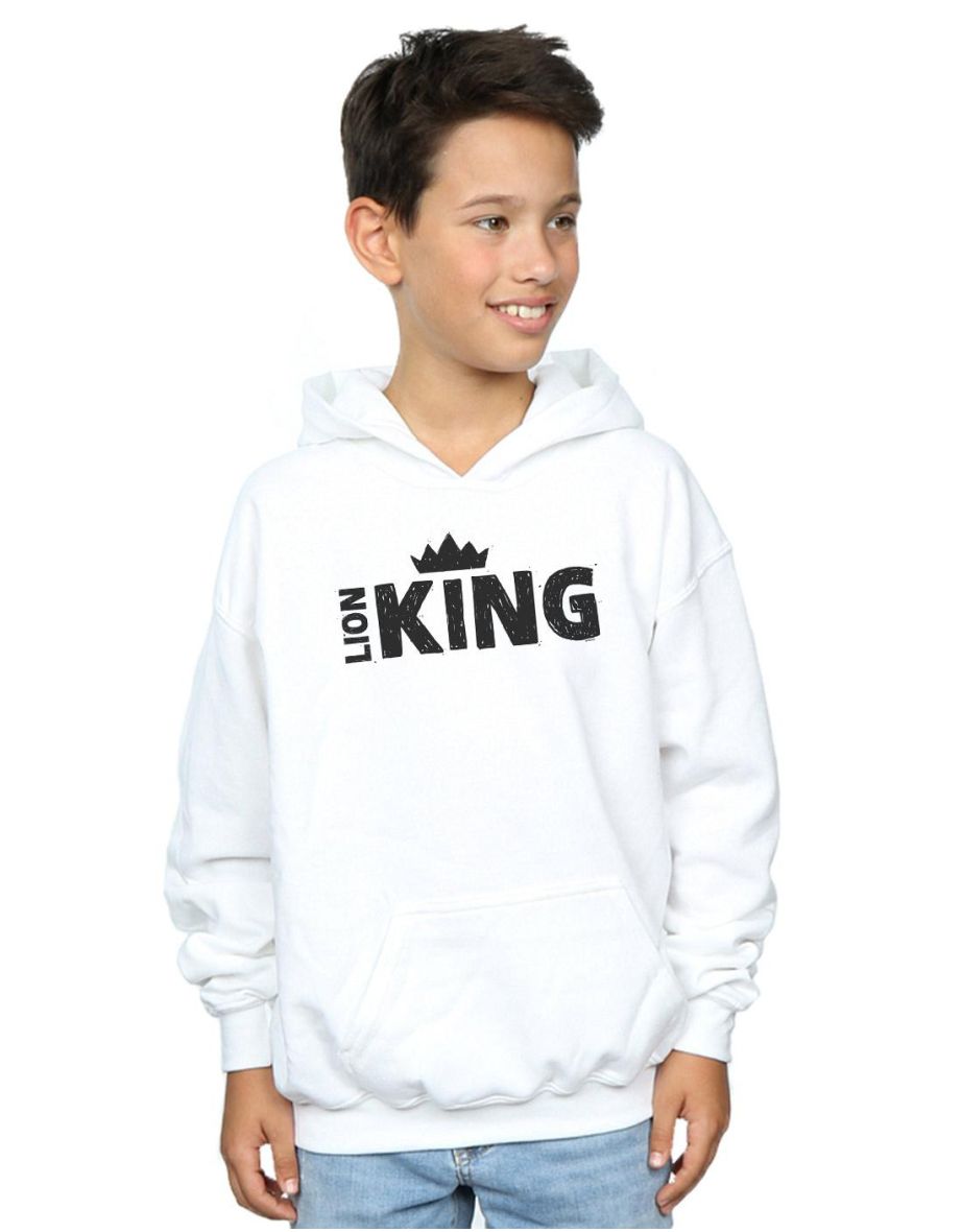 Disney Boys The Lion King Movie Crown Hoodie - White