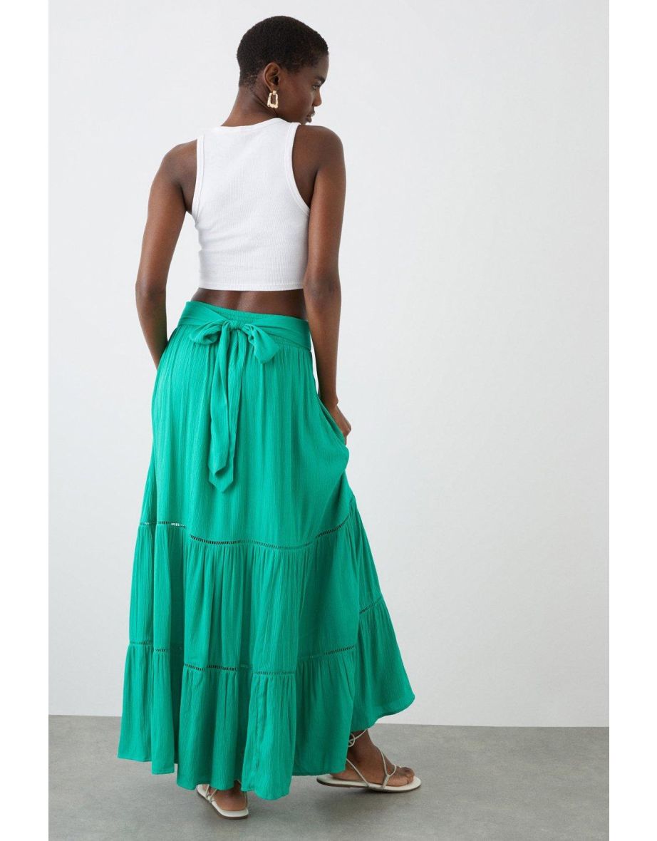 Tiered Trim Maxi Skirt - 2
