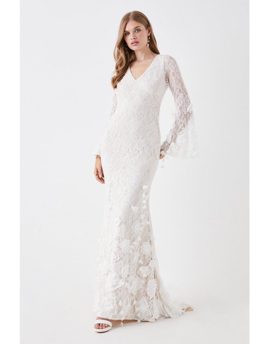 Premium Orchid Long Sleeve Lace Wedding Dress