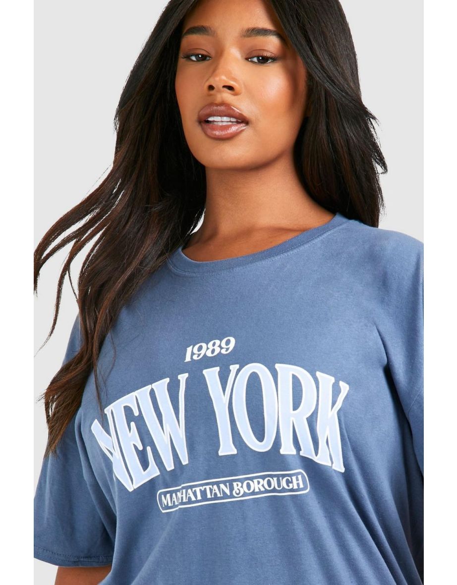 Plus New York 1989 Printed T-shirt - indigo - 3