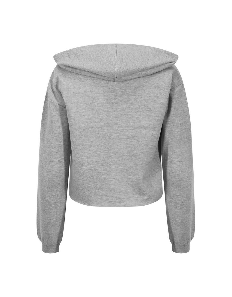 Awdis Womens/Ladies Girlie Cropped Hoodie - Heather Grey - 1