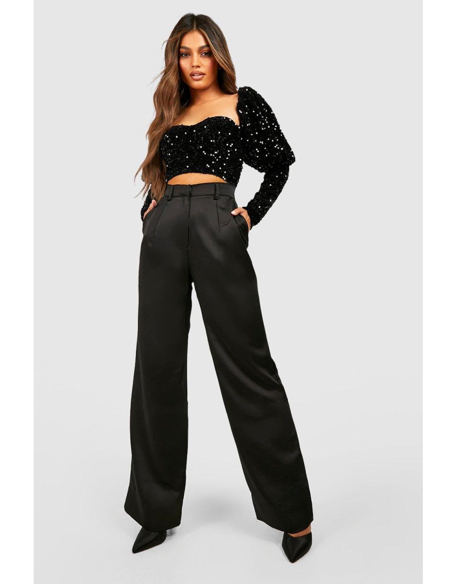 Sequin Sweetheart Neck Top - black - 3