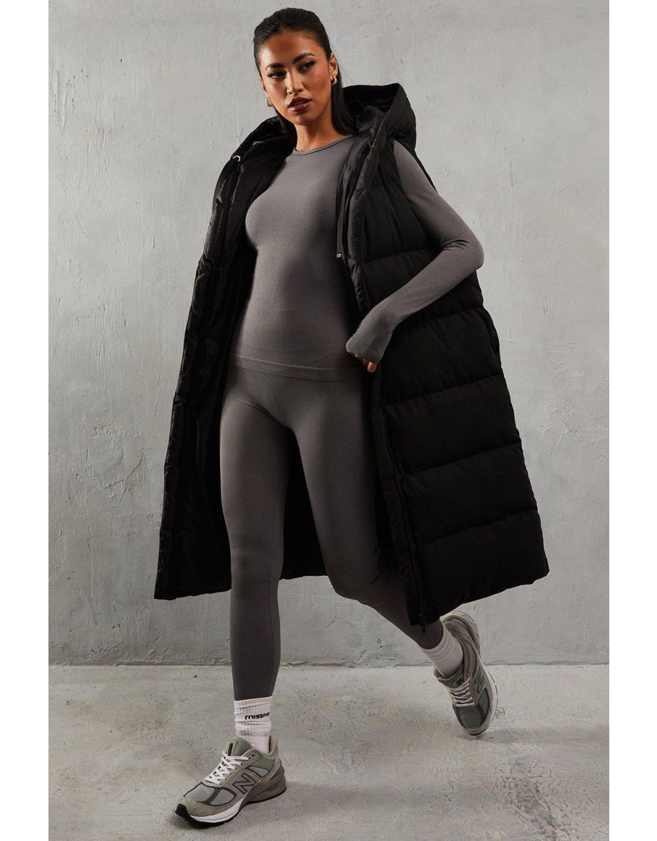 Hooded Longline Padded Gilet - 3