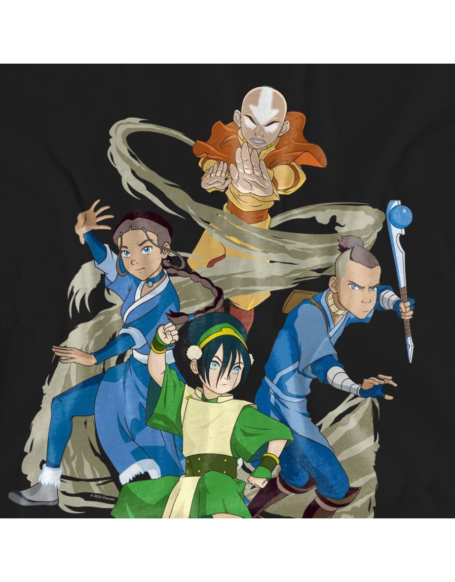 Avatar: The Last Airbender Unisex Adult Team Avatar Elements T-Shirt - Black - 3