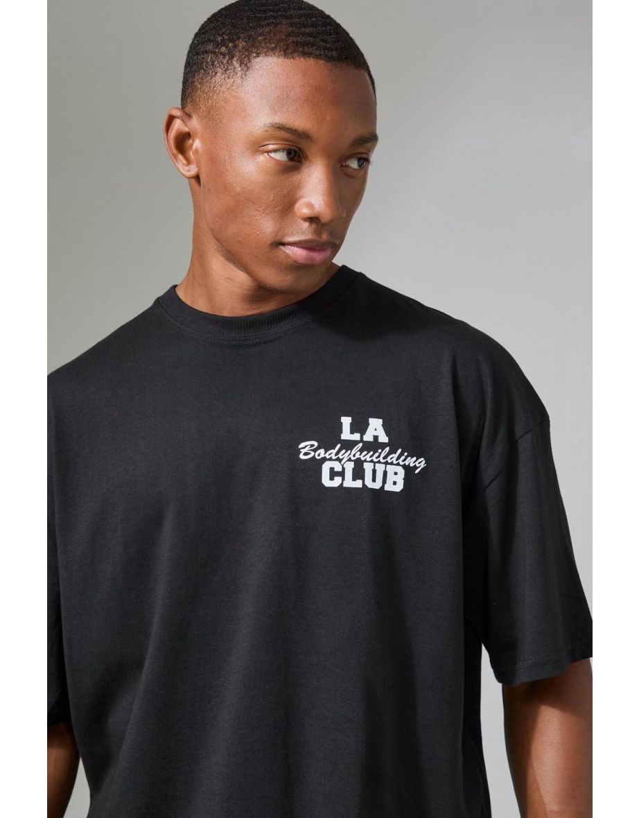 Man Active La Bodybuilding Club Oversized T-shirt - black - 2
