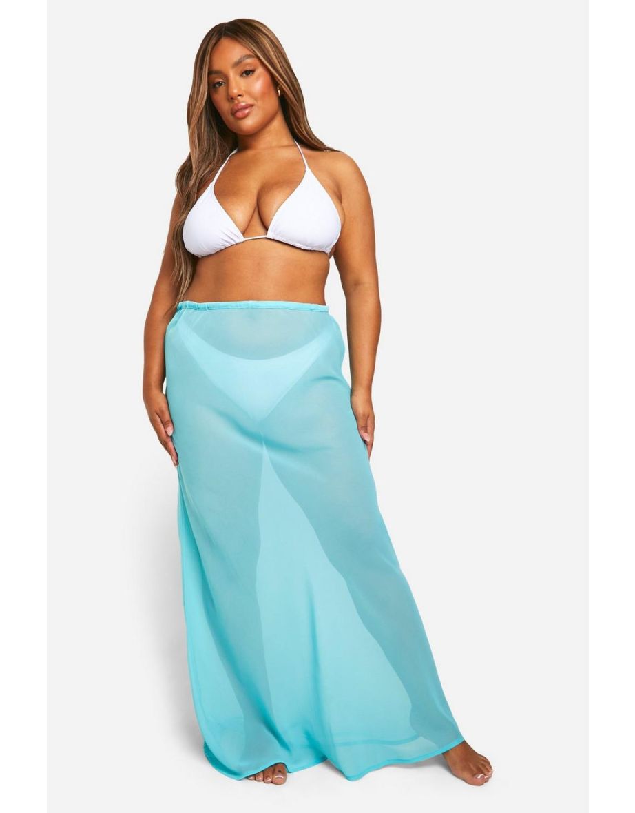 Plus Beach Maxi Skirt - aqua