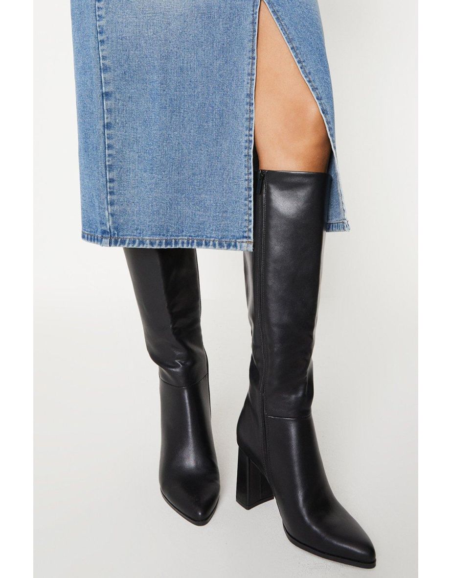 Wide Fit Kimmy Heeled Knee High Boots