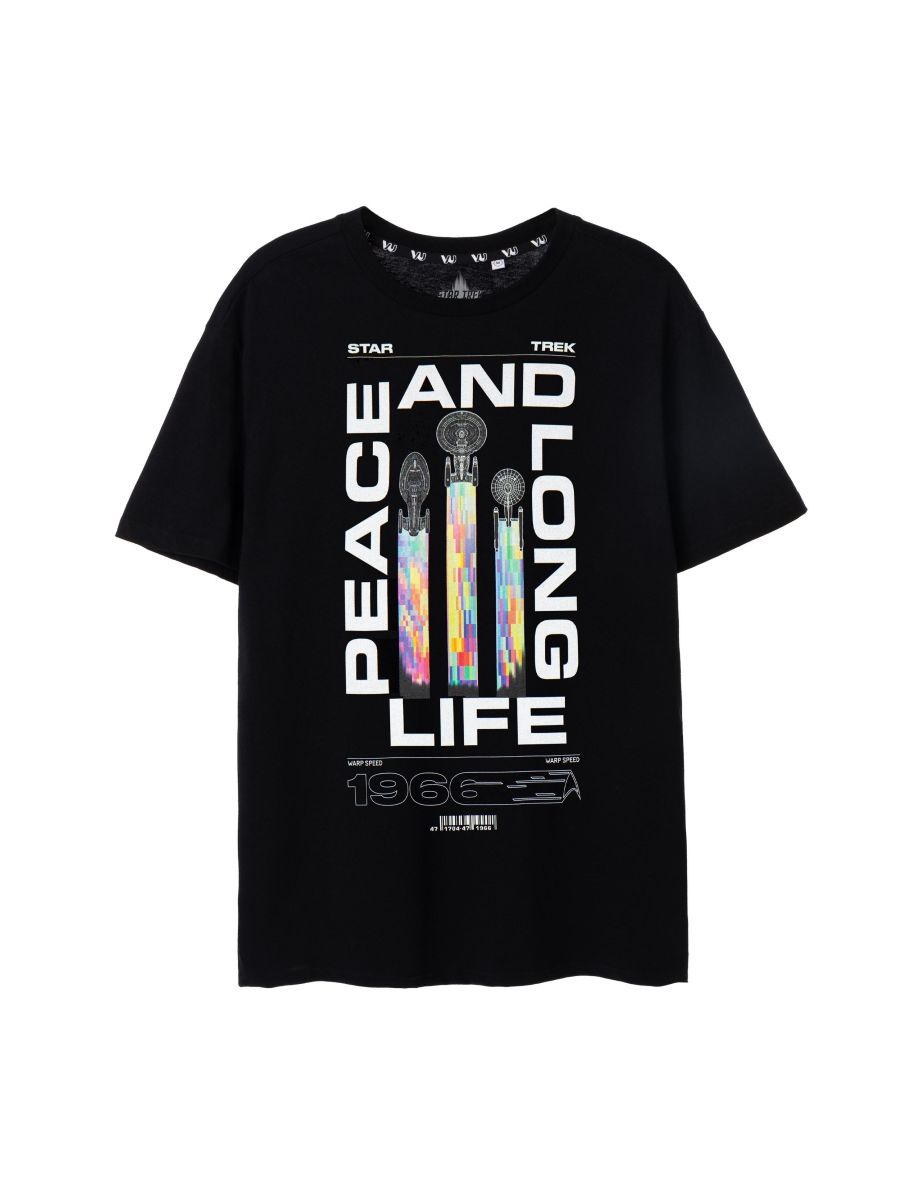 Star Trek Mens Peace And Long Life T-Shirt - Black