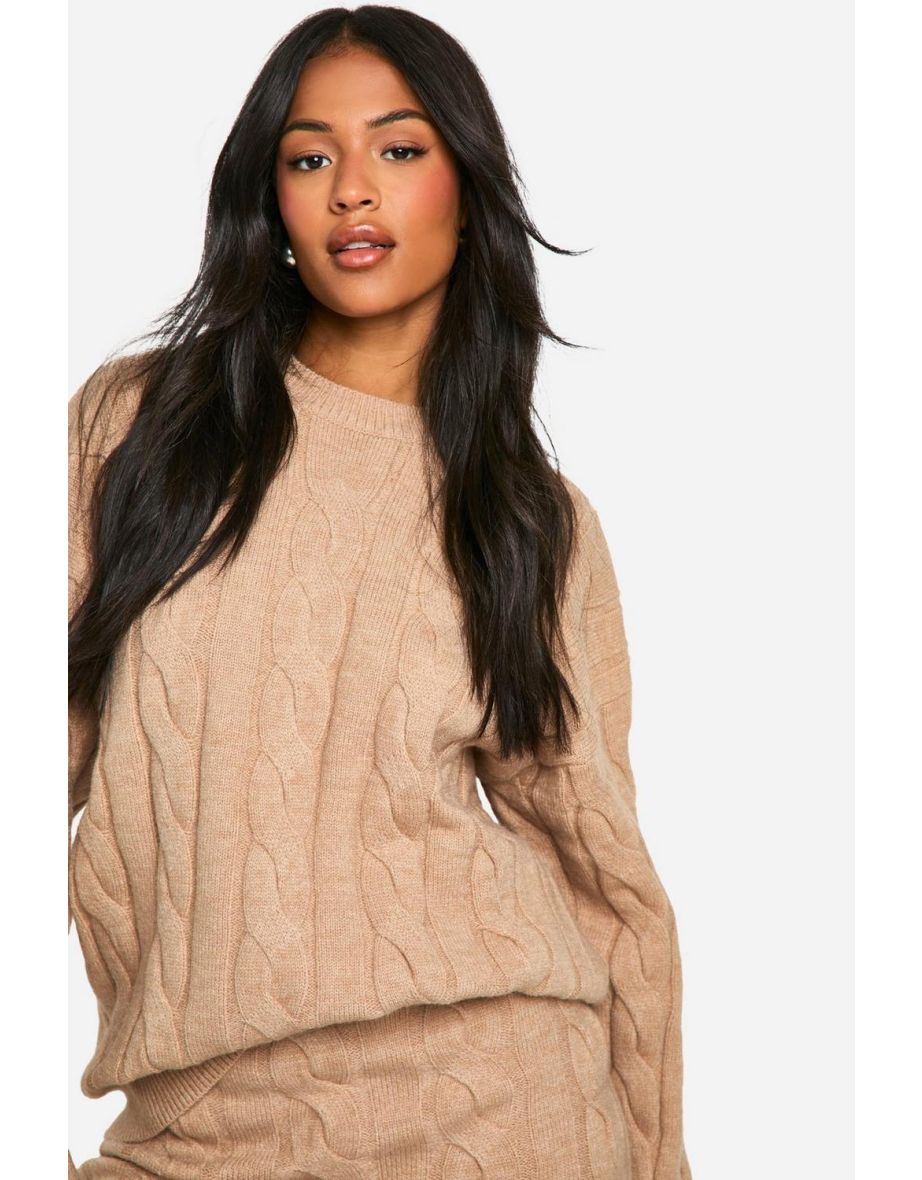 Tall Cable Knit Jumper And Mini Skirt Co Ord - 3