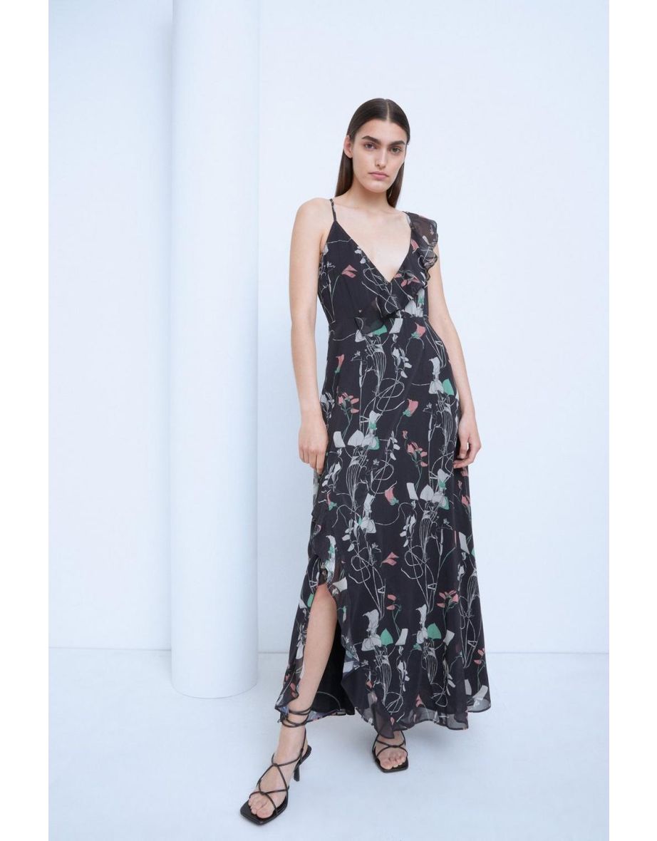WH x The British Museum: The Charles Rennie Mackintosh Collection Wrap Maxi Dress In Floral
