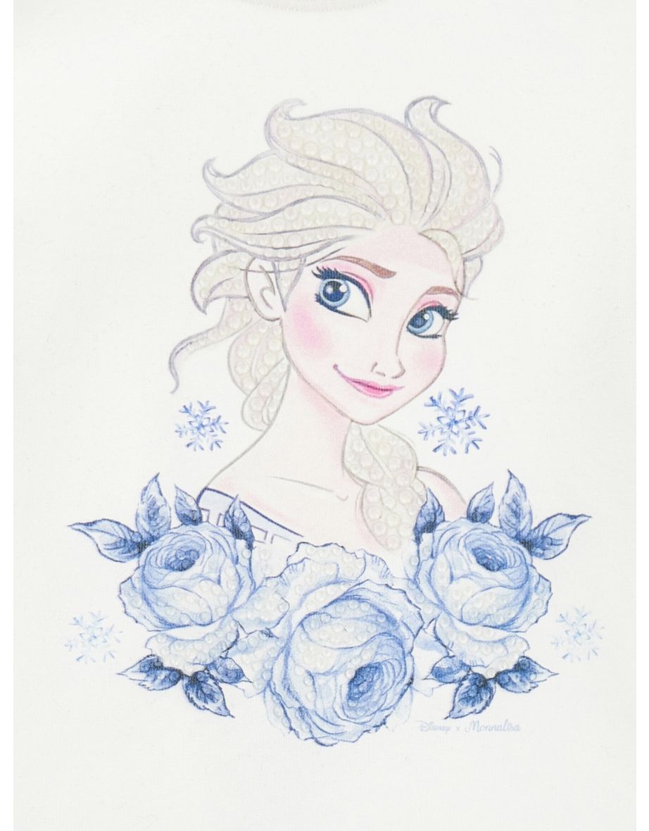 Girls Long Sleeve Elsa T-Shirt in White - 4
