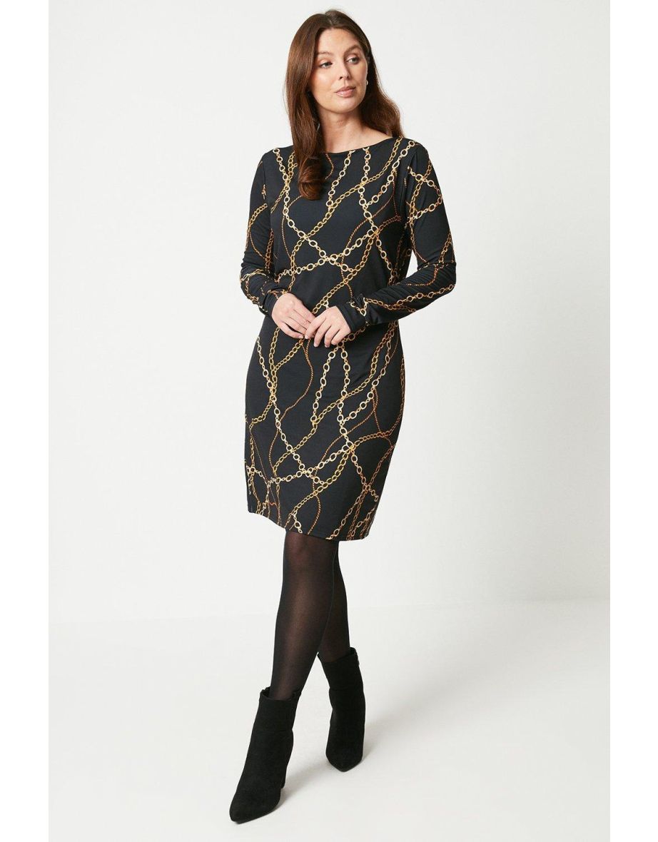 Chain print 2025 shift dress