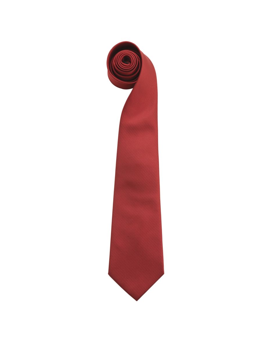 Premier Mens “Colours” Plain Fashion / Business Tie - Burgundy