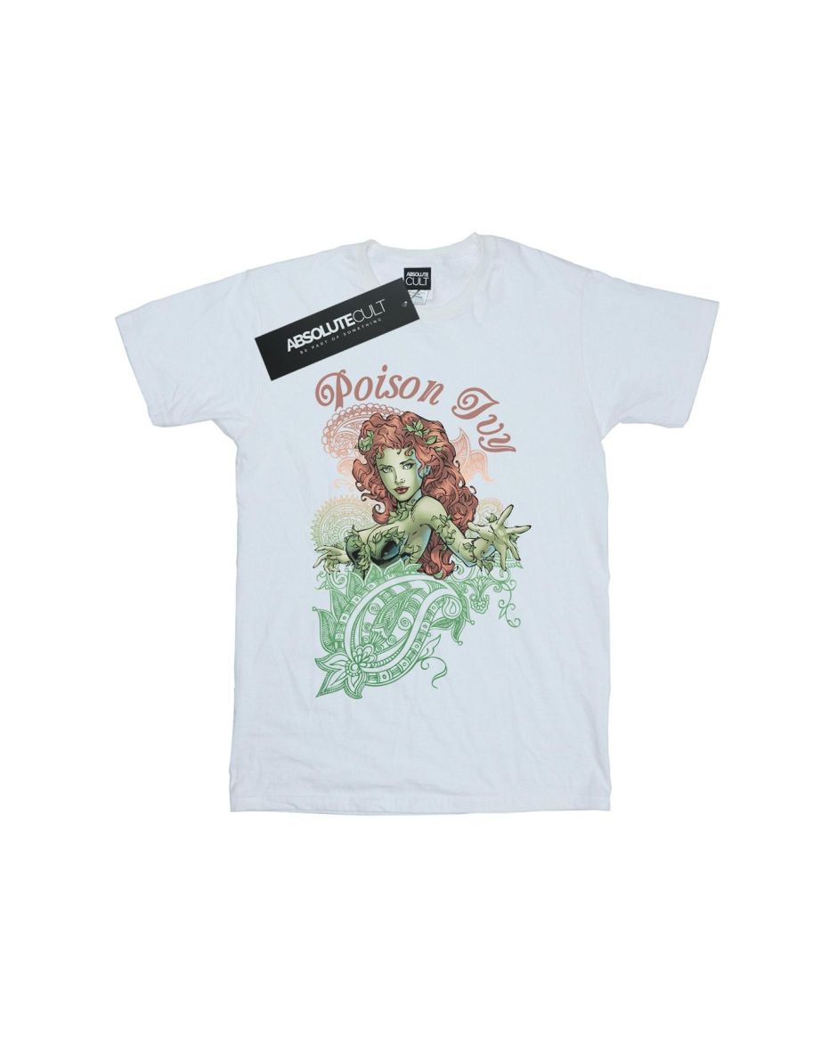 DC Comics Mens Poison Ivy Paisley T-Shirt - White - 1