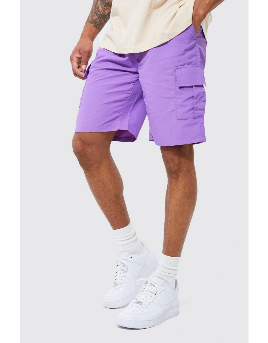 Mens purple cargo on sale shorts