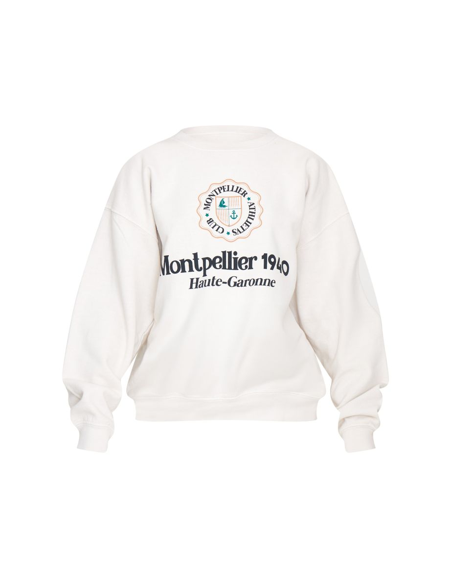 Cream Montpellier Printed Sweatshirt - 4