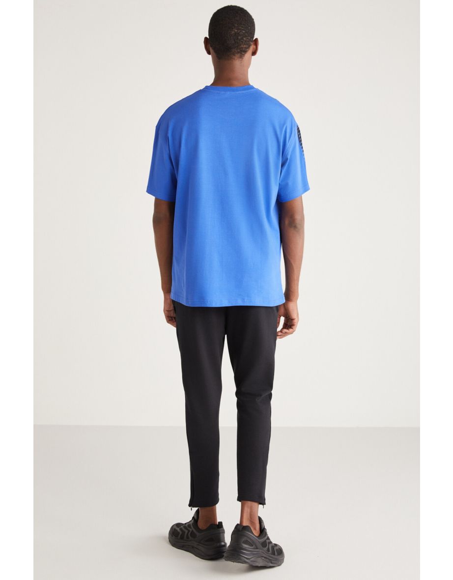 Burton Men's Oversize Fit 100% Cotton Thick Textured Printed T-shirt - 4