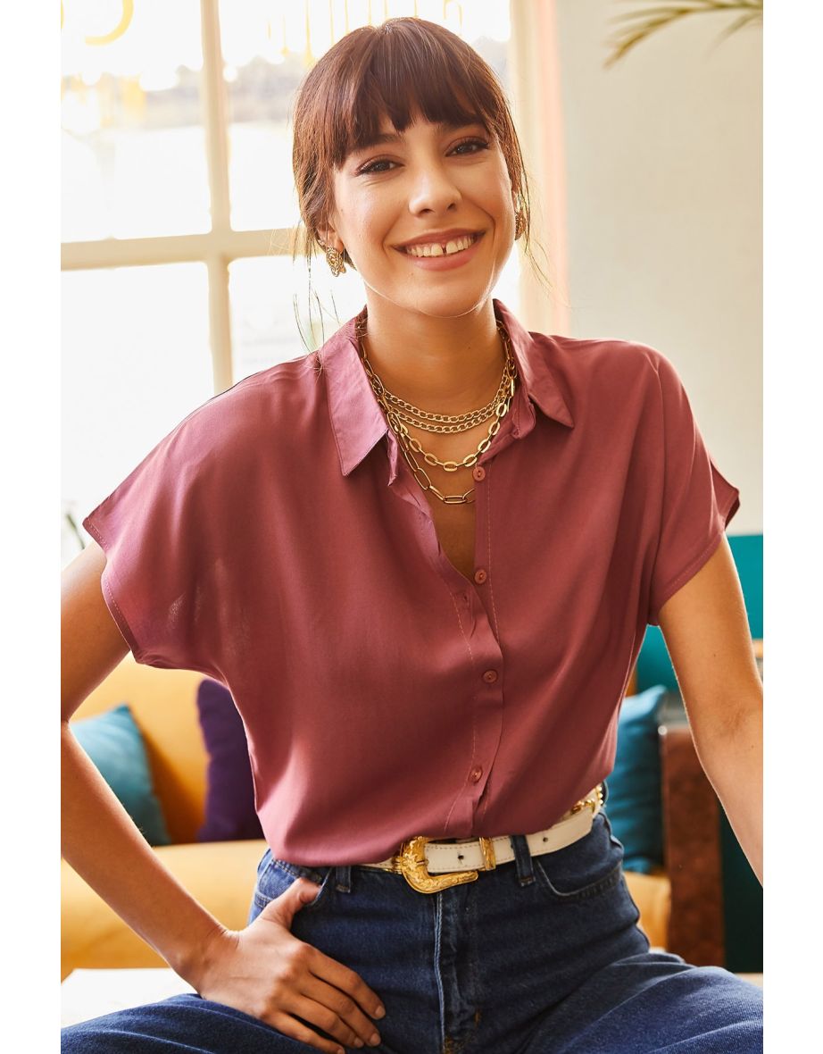 Women's Dried Rose Bat Viscose Shirt