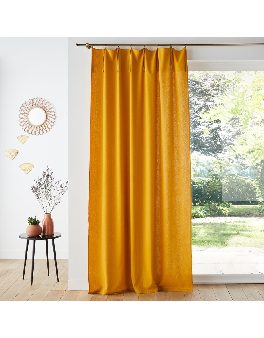 Odorie Single Linen/Viscose Tie Top Curtain