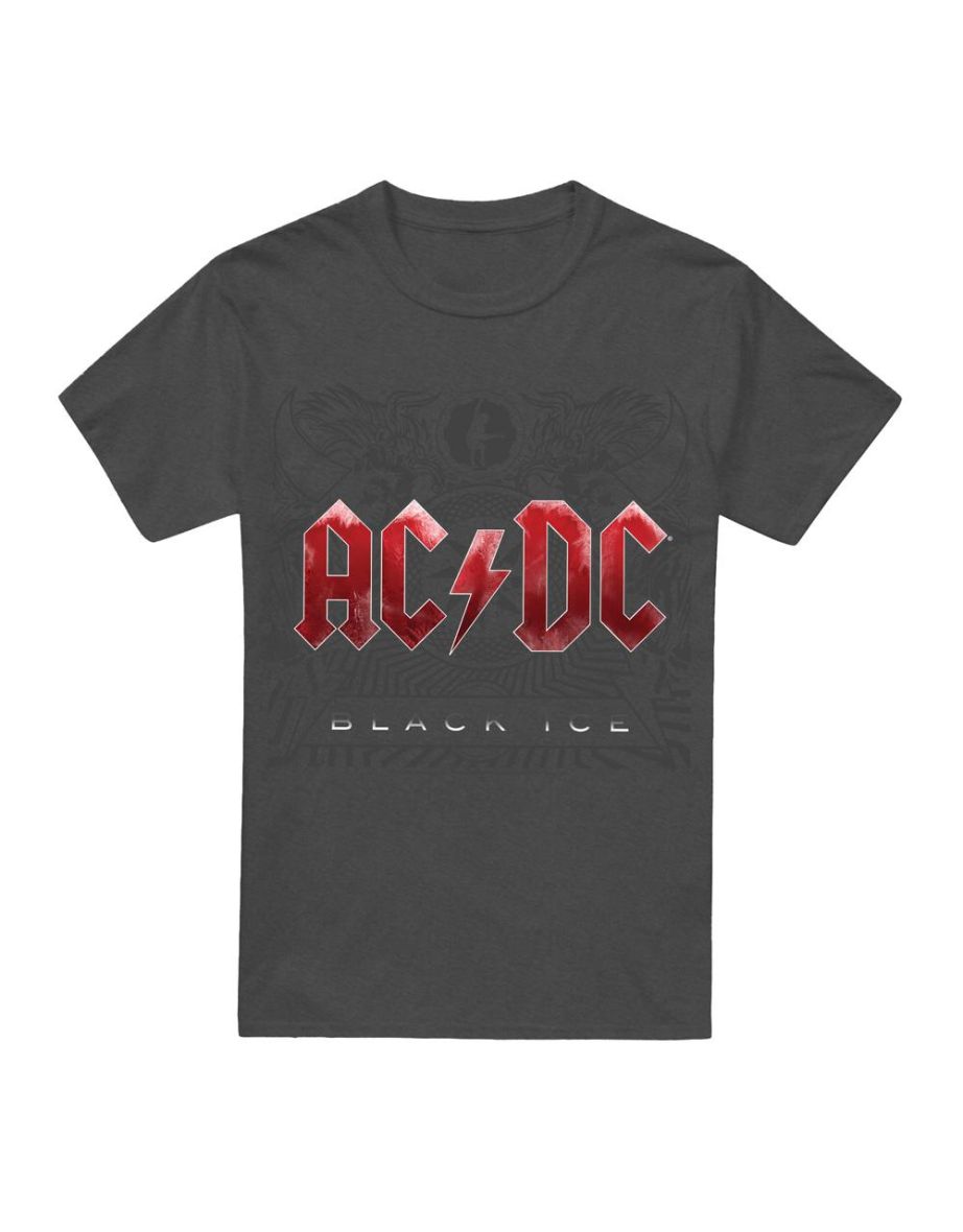 AC/DC Unisex Adult Black Ice T-Shirt - Charcoal
