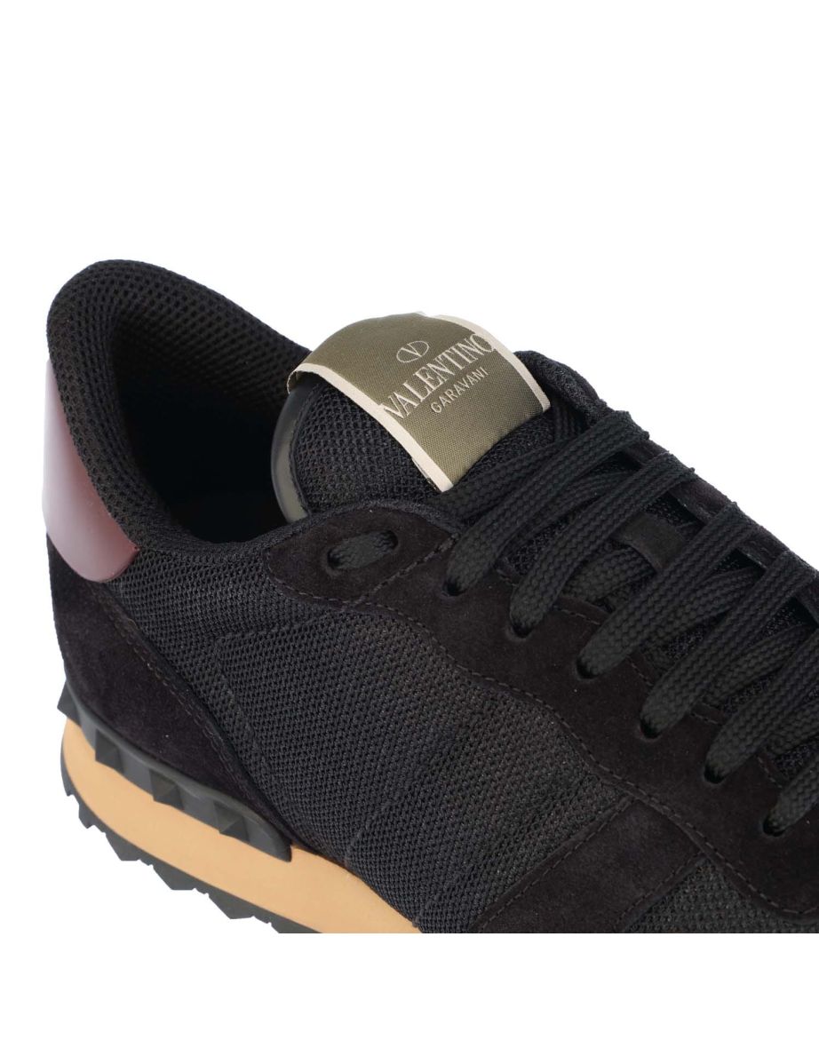 Men's Valentino Rockstud Camouflage Trainers in Black - 5